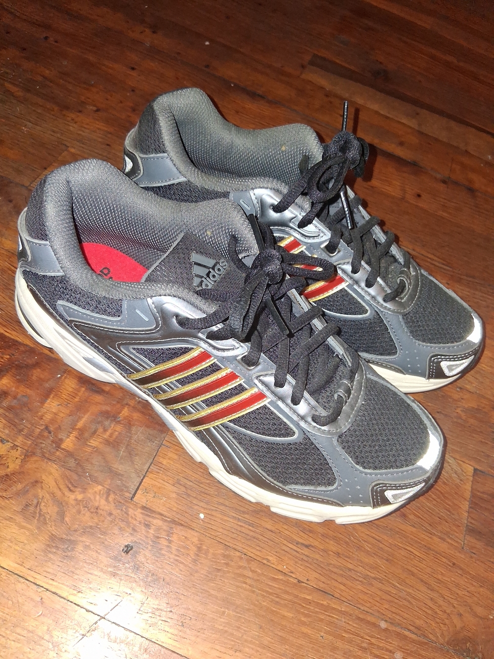 adidas Men's Gray and Red Athletic Running Shoes